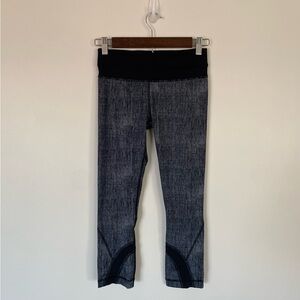 lululemon athletica Heathered Gray and Black Leggings